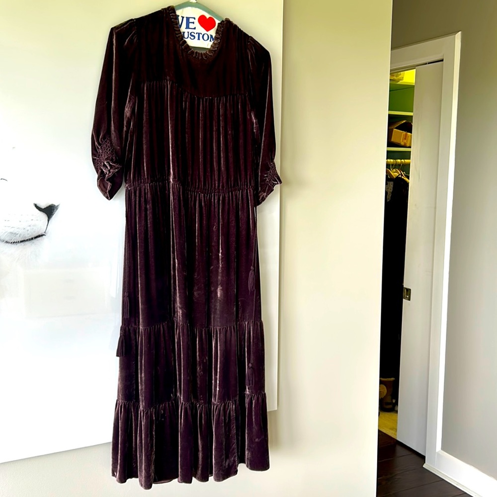 Short sleeve velvet dress by Ulla Johnson
